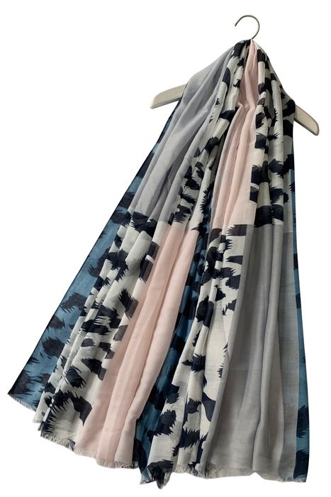 Block Colour Cheetah Leopard Print Frayed Scarf